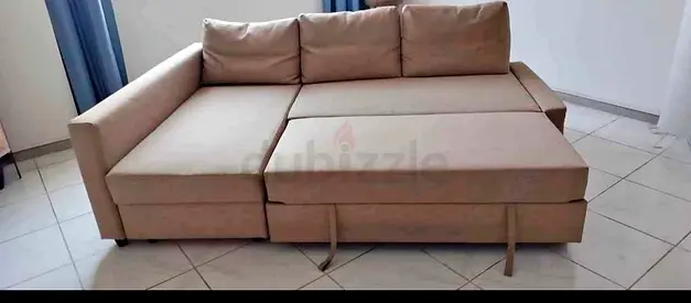 IKEA L shap Sofa store cum bed you can fix the storage lift or Right any side