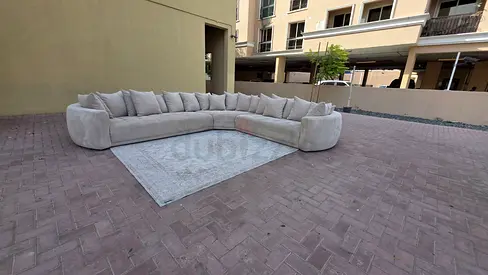 ChattelsMore Corner SofLarge Light Grey Curved Modular Corner Sofa — Fits 6+ People, Good Condition