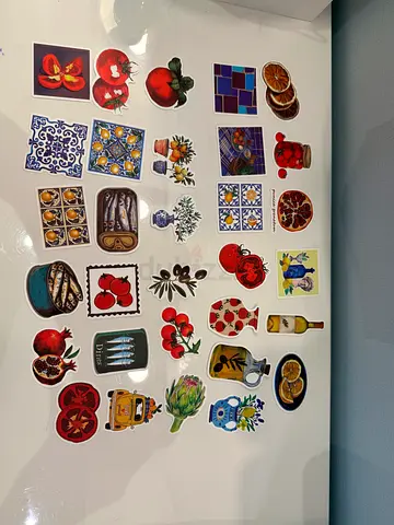 Stickers Set of Decorative Kitchen Fridge Magnets — Mediterranean Tile  Fruit Designs