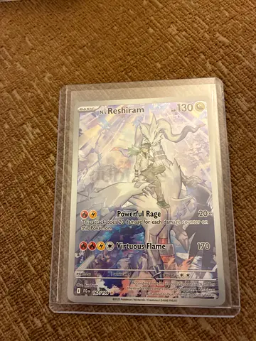 Rare Reshiram EX Full Art Pokémon Card (Sleeved)