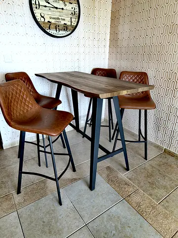 Bar stools. 4pcs. leather