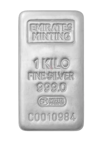 1 Kilo Emirates Minting 999.0 Fine Silver Bar