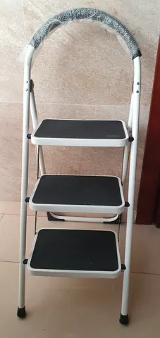 3-Step Folding Household Step Ladder - Light Duty, Non-Slip Steps