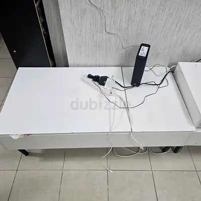 White Low TV Cabinet / Media Unit - Minimal Design
