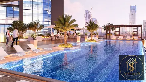 Furnished 1BR | Jade Tower Majan | Pool & Skyline Views