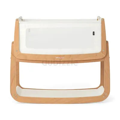 SnüzPod 4 Bedside Baby Bassinet — Wooden Frame, White Fabric