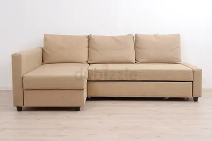 Beige L-shaped 3-seater Sofa with Chaise - Good Condition