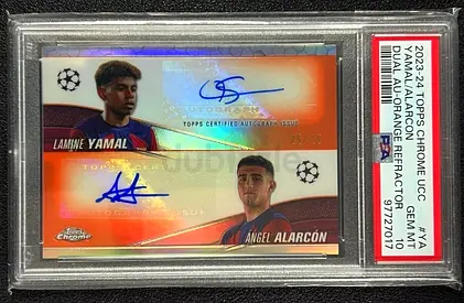 2023-24 Topps Chrome UCC Dual Auto Lamine Yamal / Angel Alarcon 25/25 - PSA GEM MT 10
