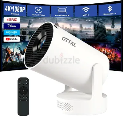 3201 - OTTAL New Upgraded HY300 Pro+ Mini Projector with WiFi and Bluetooth Built in Apps, Smart