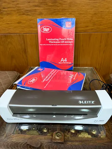 Leitz Home Office A4 Laminator with A4 Laminating Pouches (125 micron)