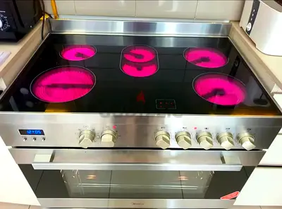 Free Delivery- Media Latest Model 5-Burner Electric Ceramic Cooking Range 90x60 CM