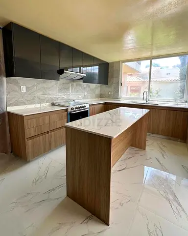 Handcrafted Kitchen Island with Solid Wood Top and Modern Storage Design