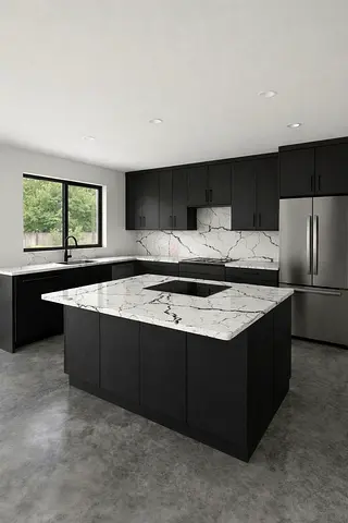 Kitchen marble island