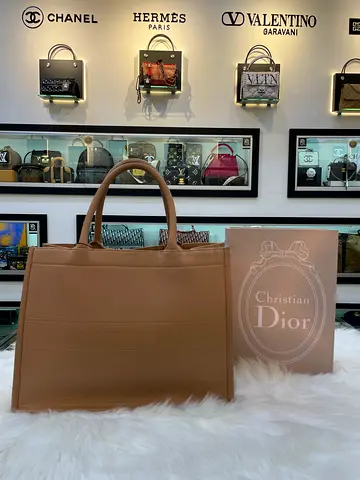 Christian Dior Nude Medium Leather Book Tote Bag (Authentic/PreOwned)