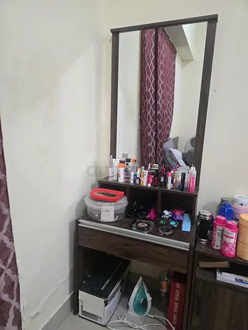 Wooden Dresser with Large Mirror and Drawers - Good Condition