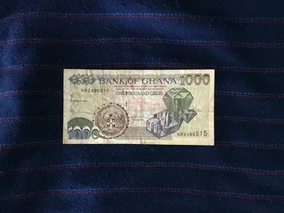 RARE VINTAGE 2003 GHANA 1000 CEDIS BANKNOTE