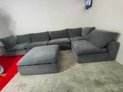 Pan home pianca feather 🪶 filled modular sofa with ottoman