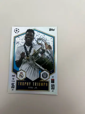 UEFA Champions League Topps Vini Jr. Trophy Card - Rare Collectible