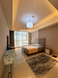 Furnished apartment, one bedroom and living room, clean and modern furnishings.