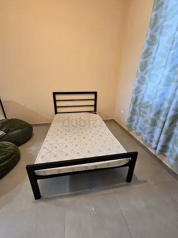 Single metal bed frame with mattress - good condition
