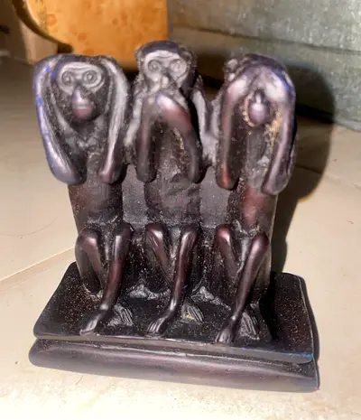 Three Wise Monkeys Carved resin Figurine
