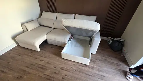 Ikea eskilstuna L shape sofa bed under storage