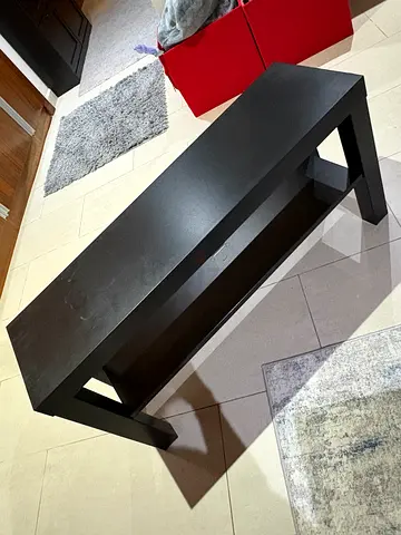 IKEA 90x 26 Dark wood TV stand / low entertainment unit - good condition