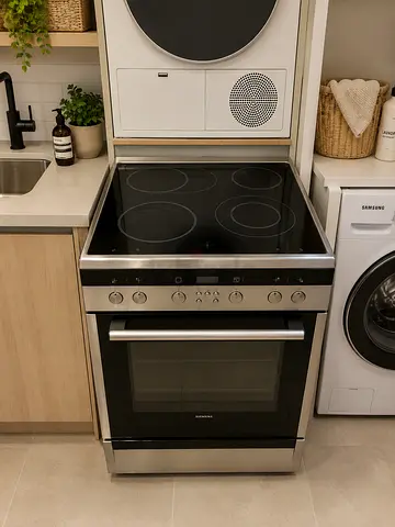 Free delivery Siemens Stainless Steel Electric Cooker with Ceramic Hob and Oven - Good Condition