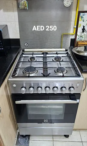 Electrolux Stainless Steel Gas Cooker with Oven - Good Condition, AED 250