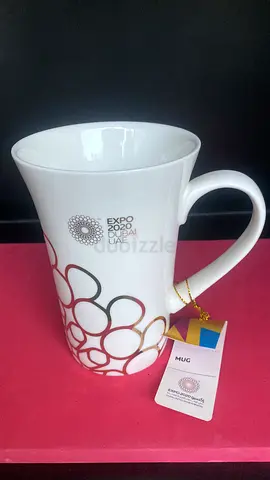 White Ceramic Mug with Heart Pattern - New