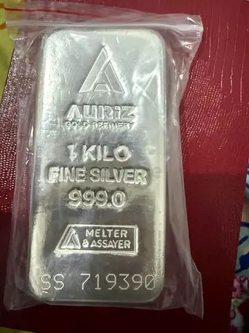 1 Kilo Auriz 999.0 Fine Silver Bar