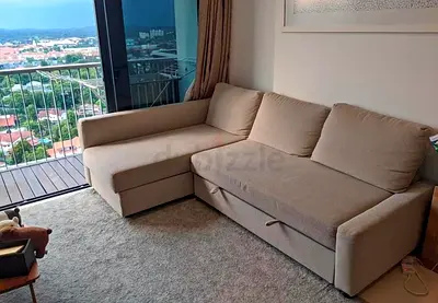 IKEA L shap Sofa store cum bed you can fix the storage lift or Right any side