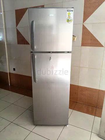 Silver Double-Door Refrigerator - Good Working Condition