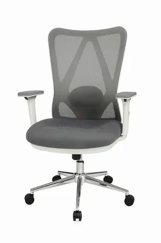 Grey Ergonomic Mesh Office Chair with Adjustable Arms