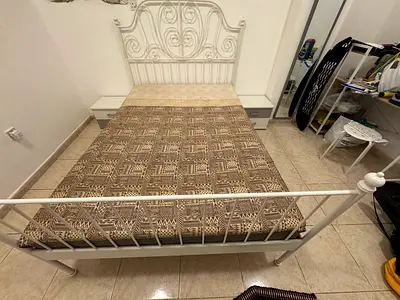 IKEA Leirvik bed frame With slat, Matress and side table