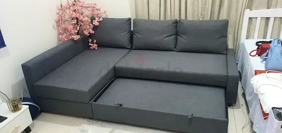 L shape sofa cum bed storage