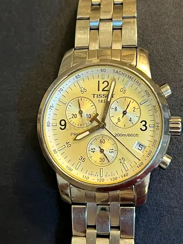 Tissot PRC 200 Chronograph Watch (T461) - Rare Yellow Dial - Swiss Made - Rare and Functional