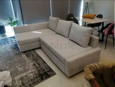 Light grey L-shaped sectional sofa with chaise - good condition
