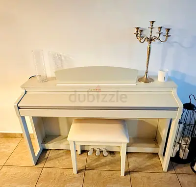 White Kurzweil Digital Piano with Bench - Perfect Condition