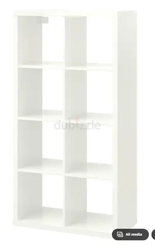 Large White 2-Panel Cube Bookcase / Room Divider - Excellent Condition