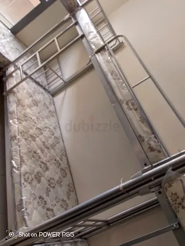 Metal Bunk Bed with Two Mattresses - Good Condition