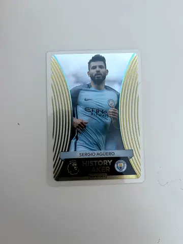 Sergio Aguero Manchester City Panini Trading Card (HISTORY MAKER) - Good Condition