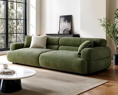 Brand new customisable Modern Green 3-Seater Plush Sofa
