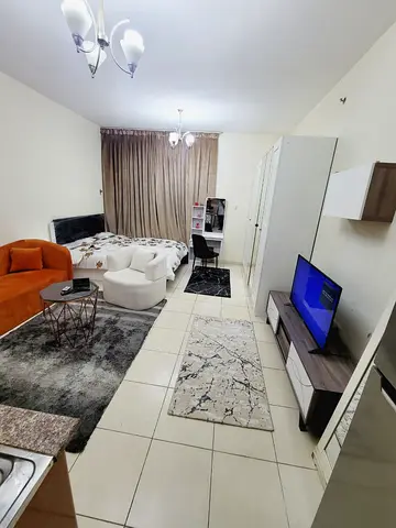 Furnished studio for monthly rent in Orient Towers, prime and lively location, fully furnished and ready to move in, all bills included, excellent AC,
