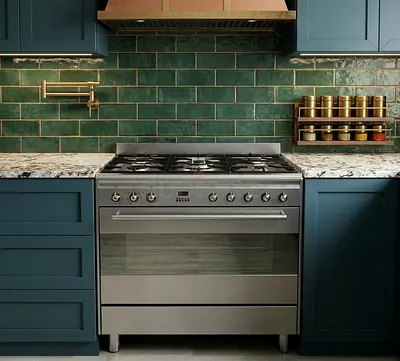 SMEG 2in1 TOP Gass Oven Electric Cooking Range 90x60 CM Dual Fan Dual lights Oven