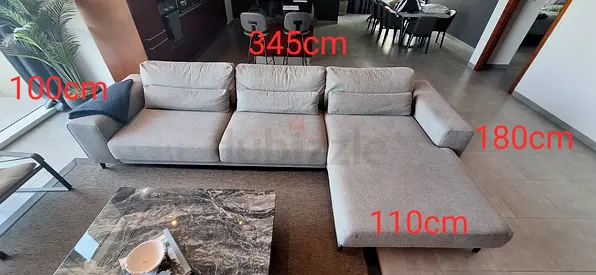 Large sofa with chaise lounge that fits 2 people