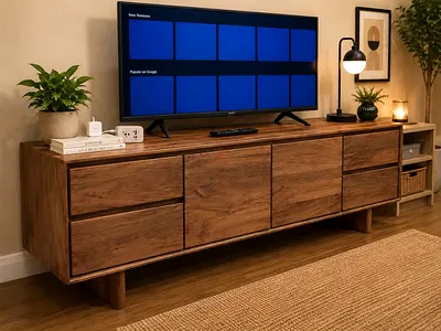West Elm Solid Wood Anton Media Console/ Tv Table