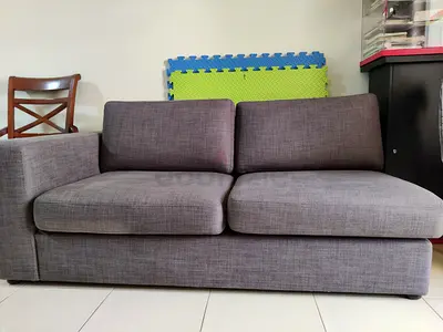 Gray 2-Seater Fabric Sofa in Good Condition