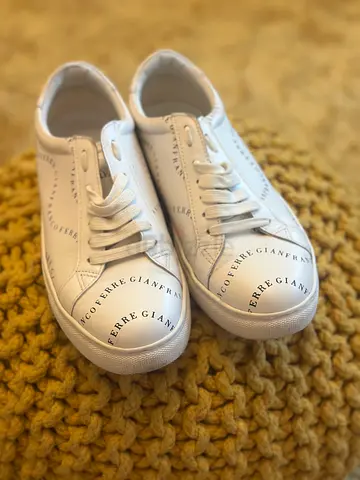 White Ferre Gianfranco Logo Sneakers - Size 39