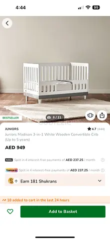 Crib/baby bed/nursery bed/ toddler bed